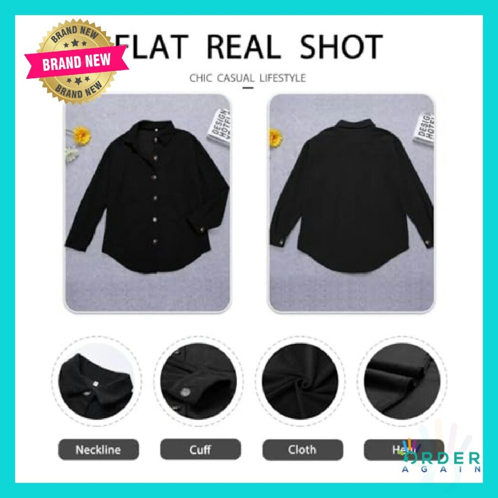 Corduroy Shacket Jacket Button Down Blouse Oversi… - image 6